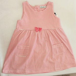 Vestit S/Mànigues ratlles Blanc/rosa clar Piruleta