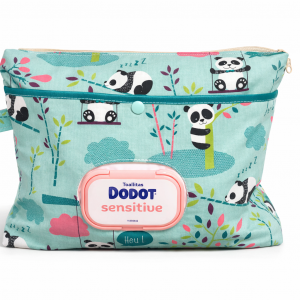 Bossa portabolquers amb butxaca portatovalloletes"Panda i Bambú"- Niu de Cotó